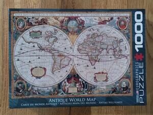 Eurographics Antique World Map Jigsaw Puzzle 1000 Piece - Used All Pieces Here